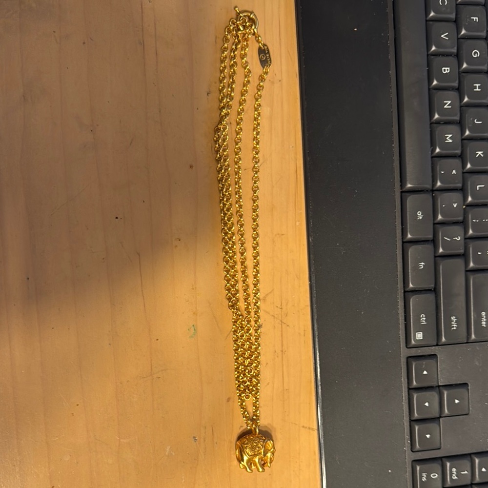 Julie Vos Gold Elephant Pendant Necklace